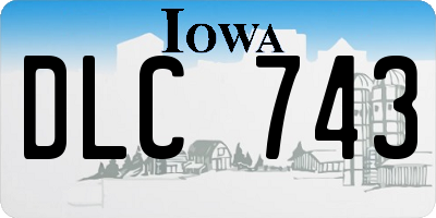 IA license plate DLC743
