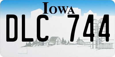 IA license plate DLC744