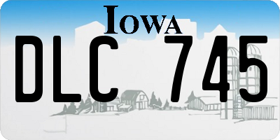 IA license plate DLC745