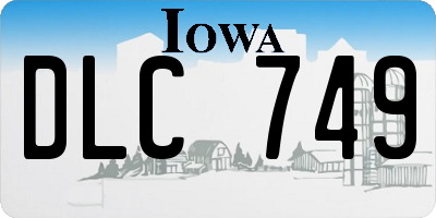 IA license plate DLC749