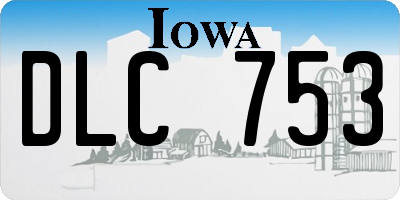 IA license plate DLC753