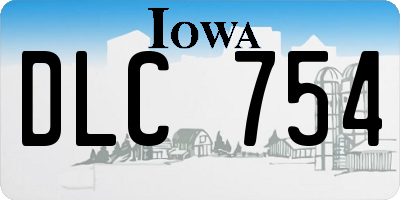 IA license plate DLC754