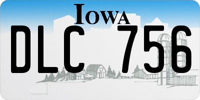 IA license plate DLC756
