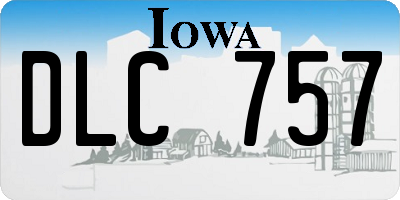 IA license plate DLC757
