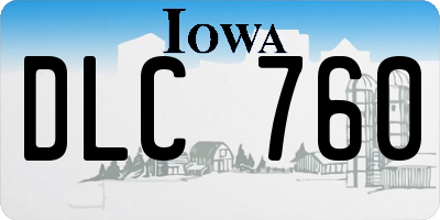 IA license plate DLC760