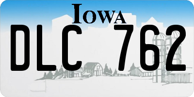 IA license plate DLC762