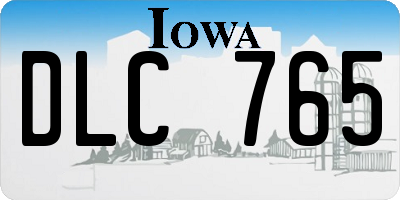 IA license plate DLC765