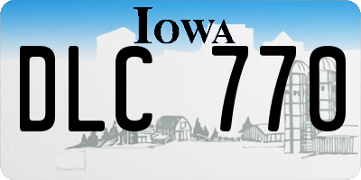 IA license plate DLC770