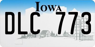 IA license plate DLC773