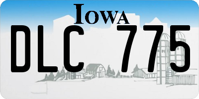 IA license plate DLC775