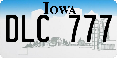 IA license plate DLC777