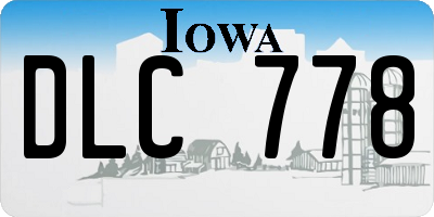 IA license plate DLC778
