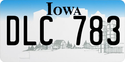 IA license plate DLC783