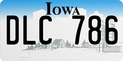 IA license plate DLC786