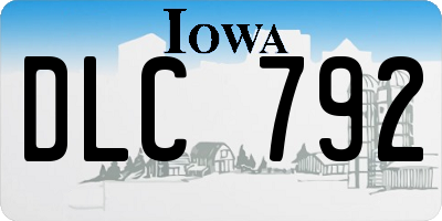 IA license plate DLC792