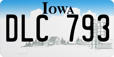 IA license plate DLC793