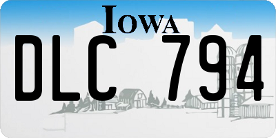 IA license plate DLC794