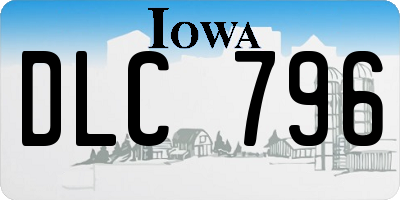 IA license plate DLC796