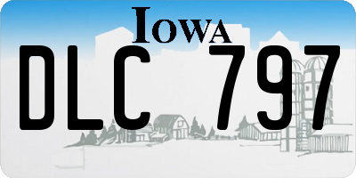 IA license plate DLC797