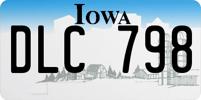 IA license plate DLC798