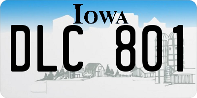 IA license plate DLC801