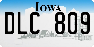 IA license plate DLC809