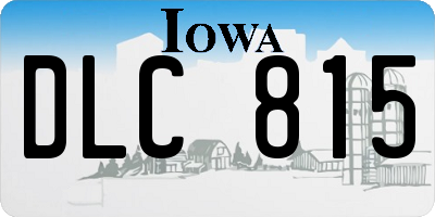 IA license plate DLC815