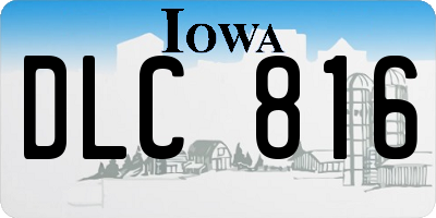 IA license plate DLC816