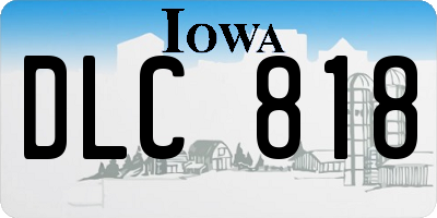 IA license plate DLC818