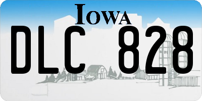 IA license plate DLC828