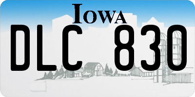 IA license plate DLC830