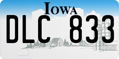 IA license plate DLC833