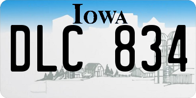 IA license plate DLC834