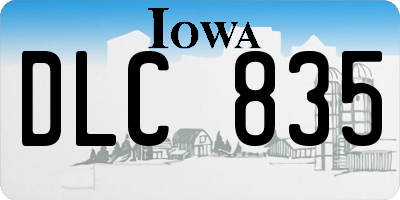 IA license plate DLC835