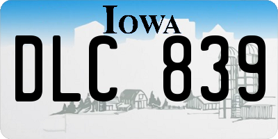 IA license plate DLC839