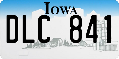 IA license plate DLC841