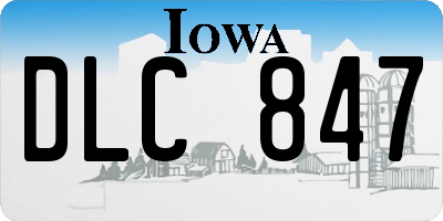 IA license plate DLC847