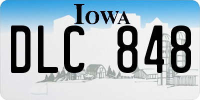 IA license plate DLC848