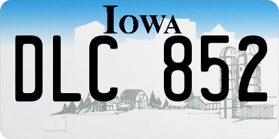 IA license plate DLC852