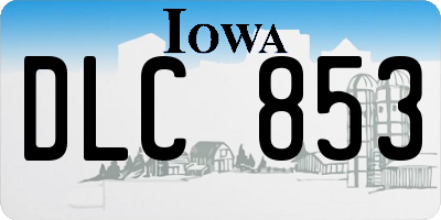 IA license plate DLC853