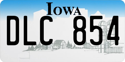 IA license plate DLC854