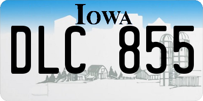 IA license plate DLC855
