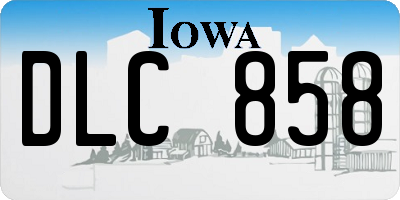 IA license plate DLC858