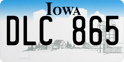 IA license plate DLC865