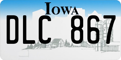 IA license plate DLC867