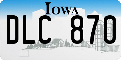 IA license plate DLC870