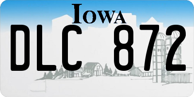 IA license plate DLC872