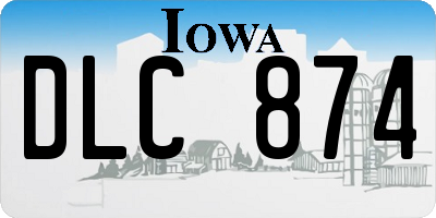 IA license plate DLC874
