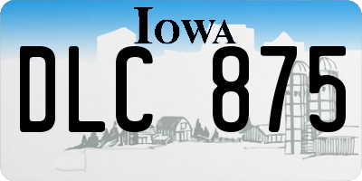 IA license plate DLC875