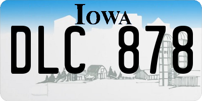 IA license plate DLC878